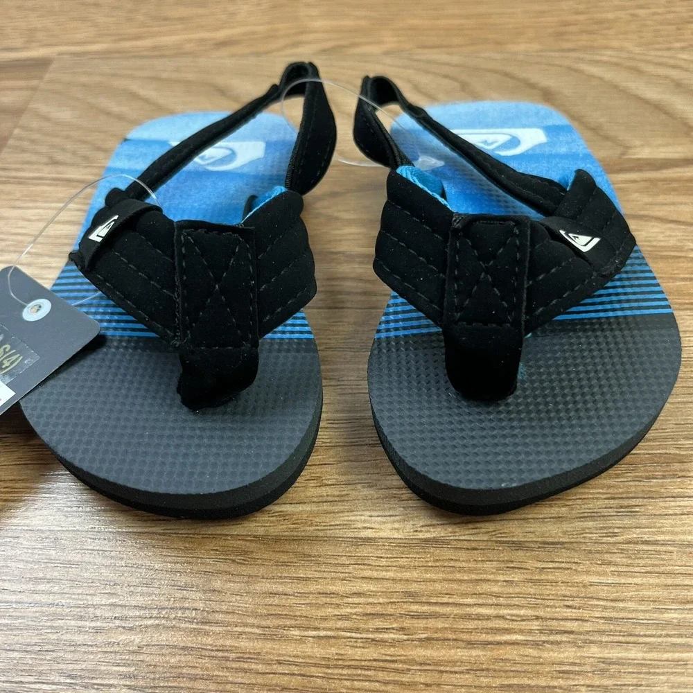 Quiksilver‎ Molokai Layback Toddler Sandals Boy's Size 4 Blue NEW